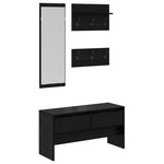 vidaXL Set de meubles d'entrée 4 pièces en bois noir
