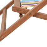 vidaXL Chaise pliable de plage Tissu et cadre en bois Multicolore