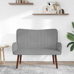 vidaXL Sofa 2 places Gris clair 115 x 61 x 87 cm Velours (V)