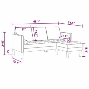 vidaXL Ensemble de Canapés 2 Pièces Vert clair 173 x 131 x 67 cm Velours