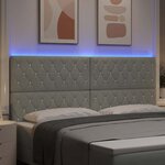 vidaXL Tête de Lit LED Argyle Gris clair 100 cm Velours