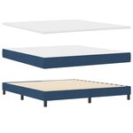 vidaXL Lit boxspring avec matelas avec matelas Bleu 180 x 200 cm tissu