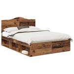 vidaXL Cadre de lit Bois ancien 150 x 200 cm Pin massif