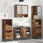 vidaXL Ensemble de mobilier de salle de bain 4 Pièces Bois Ancien