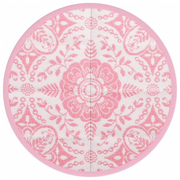 vidaXL Tapis d'extérieur rose Ø160 cm PP