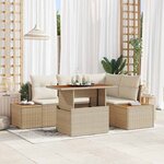 vidaXL Ensemble de salle à manger pour jardin 5 Pièces Beige  Crème