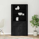 vidaXL Haut Armoire Chêne noir 80 x 33 x 150 cm Bois d'ingénierie