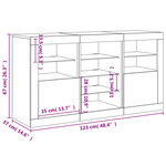 vidaXL Buffet avec lumières LED blanc 123x37x67 cm