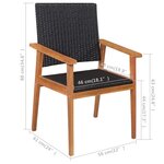 vidaXL Ensemble à manger d'extérieur 5 Pièces Résine tressée Noir marron