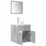 vidaXL Ensemble de meubles de salle de bain 3 Pièces gris béton