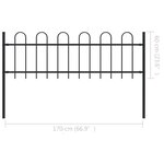 vidaXL Clôture de jardin avec dessus en cerceau Acier 1 7 m Noir
