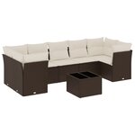 vidaXL Salon de jardin 8 Pièces avec coussins marron résine tressée
