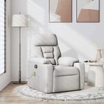 vidaXL Fauteuil de massage inclinable gris nuage tissu