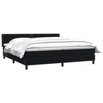vidaXL Sommier à lattes de lit avec matelas noir 180x220 cm velours