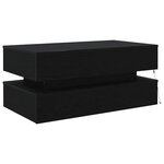 vidaXL Table basse avec lumières LED chêne noir 90x50x40 cm