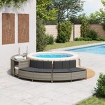 vidaXL Bancs de spa avec coussins 2 Pièces gris résine tressée