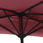 vidaXL Parasol de balcon mât en aluminium Bordeaux 300x155x223 cm Demi