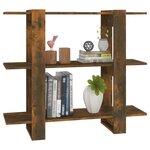vidaXL Bibliothèque/Séparateur de pièce Chêne fumé 100x30x87 cm