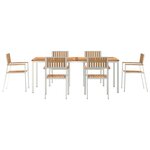 Set de repas de jardin 7 pièces en bois massif Teck vidaXL