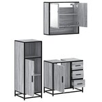 vidaXL Ensemble de meubles de salle de bain 3 Pièces Sonoma gris