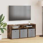 vidaXL Basboard avec tiroir Chêne fumé 102 x 32 x 48 5 cm