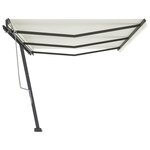 vidaXL Auvent manuel rétractable sur pied 600x350 cm Crème