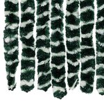 vidaXL Rideau anti-mouches vert et blanc 118x220 cm chenille