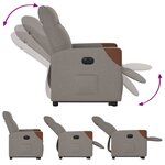 vidaXL Fauteuil inclinable électrique taupe tissu