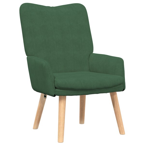 Chaise Relaxante vidaXL Vert Jungle en Velours Côtelé