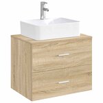 vidaXL Lavabo de salle de bains Chrome 48 5 x 37 5 x 13 cm métal