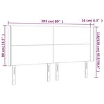 vidaXL Tête de lit à LED Gris foncé 203x16x118/128 cm Velours