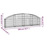 vidaXL Panier de gabions arqué 200x30x40/60 cm Fer galvanisé