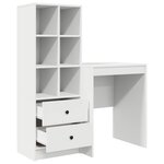 vidaXL Bureau avec tiroir avec étagère avec stockage 2 Pièces Blanc