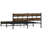 vidaXL Cadre de lit en métal sans matelas chêne fumé 193x203 cm