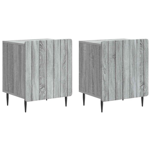 vidaXL Cabinet de chevet 2 pièces Sonoma gris 43 x 34 5 x 52 cm
