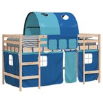 vidaXL Lit mezzanine enfants avec tunnel sans matelas bleu 90x200 cm