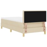 vidaXL Lit à ressorts avec matelas Crème 90 x 190 cm tissu