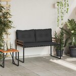 vidaXL Banc à couches en bois avec coussin Gris foncé 114 x 55 x 77 cm