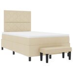 vidaXL Lit à ressorts avec tête de lit Crème 120 x 200 cm tissu