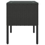 vidaXL Table d'appoint noir 53x37x48 cm poly rotin et verre trempé