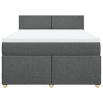 vidaXL Sommier à lattes de lit avec matelas Gris foncé 140x190cm Tissu