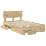 vidaXL Cadre de lit Chêne Sonoma 135 x 190 cm Bois d'ingénierie