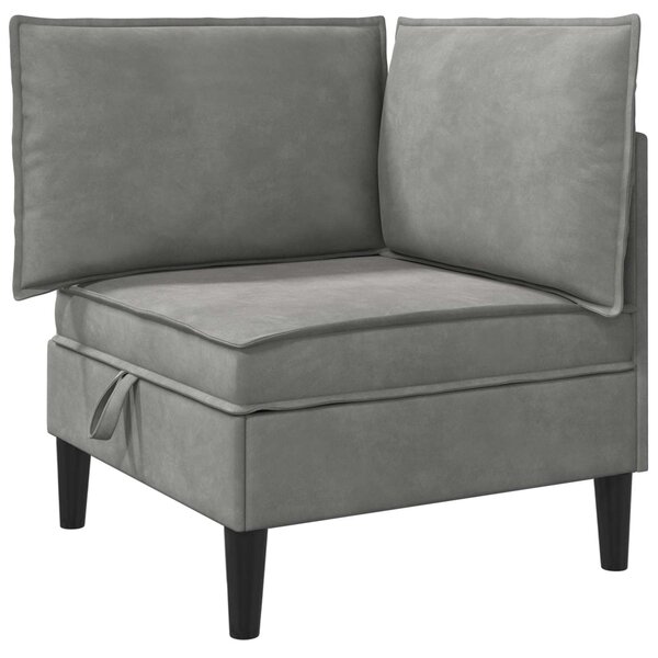 vidaXL Sofa avec rangement Gris clair Velours