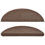vidaXL Tapis d'escalier 15 Pièces Marron café 56 x 17 x 3 cm
