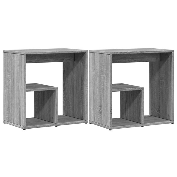 vidaXL Tables d'appoint 2 Pièces sonoma gris 50x30x50cm bois d'ingénierie