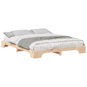 vidaXL Cadre de lit Marron 160 x 210 cm Pin massif