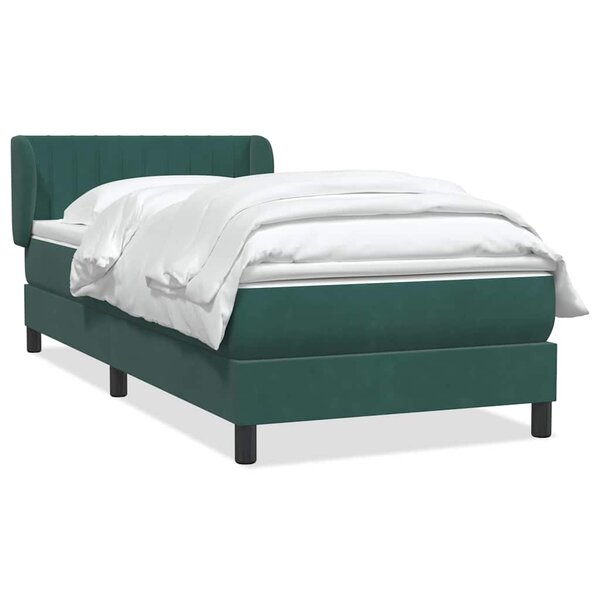 vidaXL Sommier à lattes de lit et matelas vert foncé 80x220 cm velours