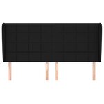 vidaXL Tête de lit avec oreilles Noir 183x23x118/128 cm Tissu