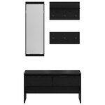 vidaXL Set de meubles d'entrée 4 pièces en bois noir