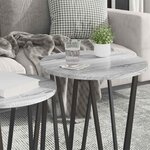 vidaXL Ensemble de tables d'appoint 2 Pièces Gris Sonoma et noir